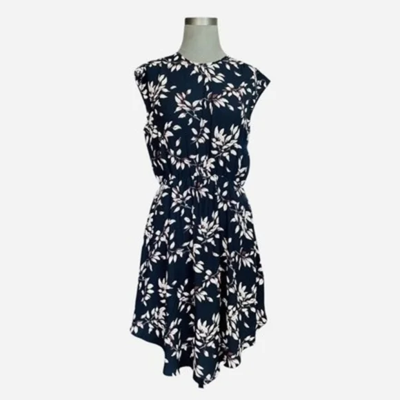 Collective Concepts Katelynn Dress Stitch Fix Navy Leaf Print Sleeveless S M NWT - Picture 3 of 9